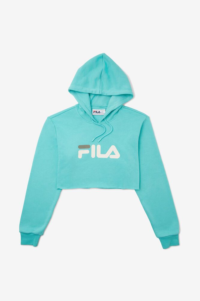 Fila Hoodie Lalage Cropped Womens Blue - India OFY-497531